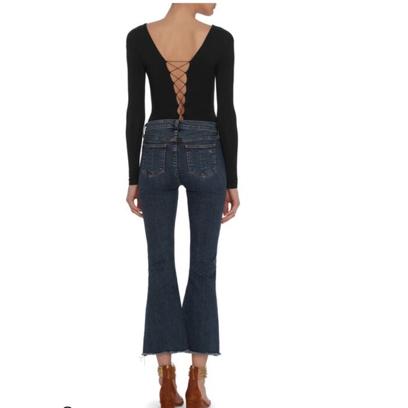 NWT alexander wang t lace up black bodysuit sz L - Picture 8 of 8